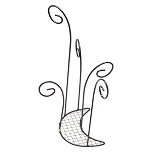 Display, necklace and bracelet, steel and enamel, pkg/1, black, 16x12 inches with moon base.