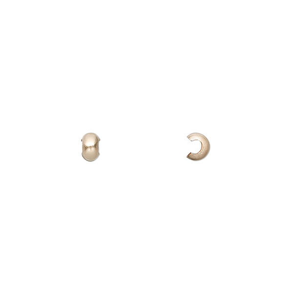 Crimp cover, 12Kt gold-filled, 3mm. Sold per pkg of 10. image number 0