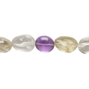 Multi-gemstone 1pkg1, hand-cut puffed oval bead 8 inch 10x8mm-13x9mm
