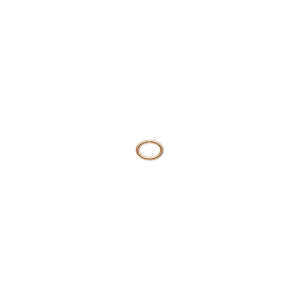 Jump ring, gold-plated brass, 4x3mm oval, 3.1x2mm inside diameter, 24 gauge. Sold per pkg of 100. image number 0