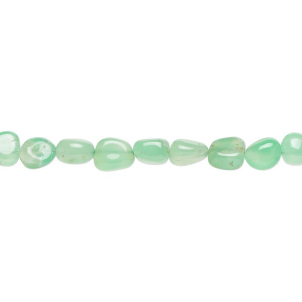 Chrysoprase 1pkg1, hand-cut pebble bead natural 8 inch small image number 0