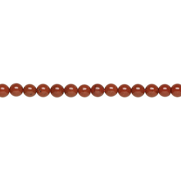 Bead, red jasper (natural), 3mm round, B grade, Mohs hardness 6-1/2 to 7. Sold per 15-1/2" to 16" strand. image number 0