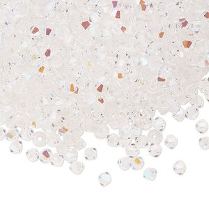 Bead 144pk crystal glitter, Preciosa Czech crystal 3mm bicone