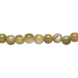 Cat's eye quartz 1pkg1, hand-cut round bead natural, 13 inch 5-6mm