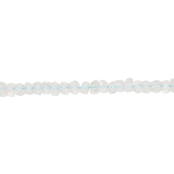 Bead, aquamarine (heated), 3x1mm-4x3mm hand-cut faceted rondelle, C- grade, Mohs hardness 7-1/2 to 8. Sold per 12-inch strand. image number 0