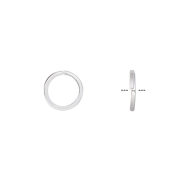Jump ring, sterling silver, 10mm round square wire, 7.7mm inside diameter, 18 gauge. Sold per pkg of 20. image number 0