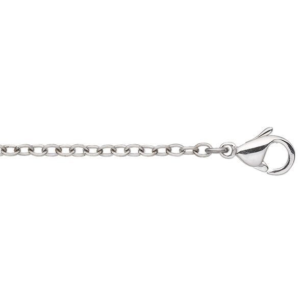 Chain, stainless steel, 3x2mm cable, 18 inches with lobster claw clasp. Sold individually. image number 0