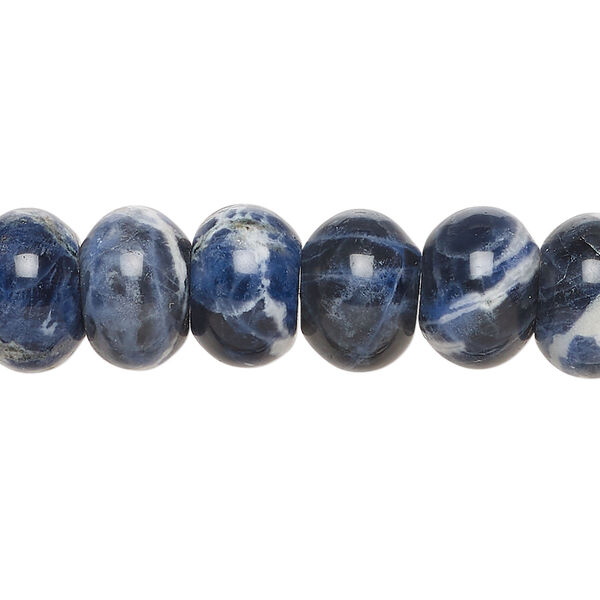 Sodalite 1pkg1, rondelle bead natural, 15 inch 12x8mm-12x9mm image number 0