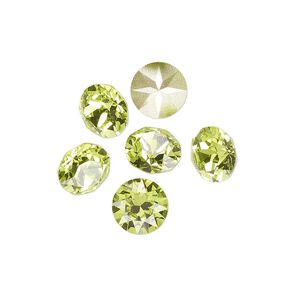 Chaton 6pk citrus green foil back, Crystal Passions® 8.16-8.41mm round SS39 1088