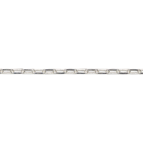 Chain, silver-plated brass, 2.3mm paperclip. Sold per pkg of 50 feet. image number 0