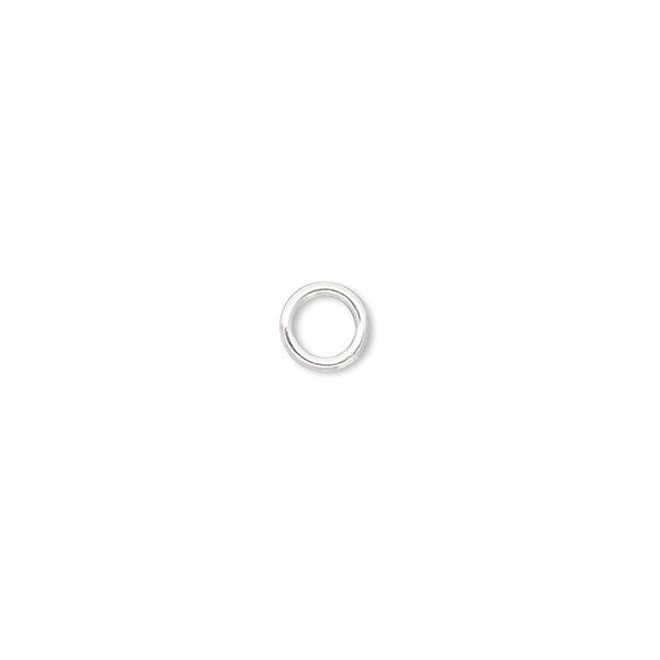 Jump ring, sterling silver-filled, 6mm soldered round, 4.2mm inside diameter, 18 gauge. Sold per pkg of 100. image number 0
