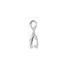 Bail, ice-pick, sterling silver, 9x7mm leaf with 4.5mm grip length. Sold individually. image number 1