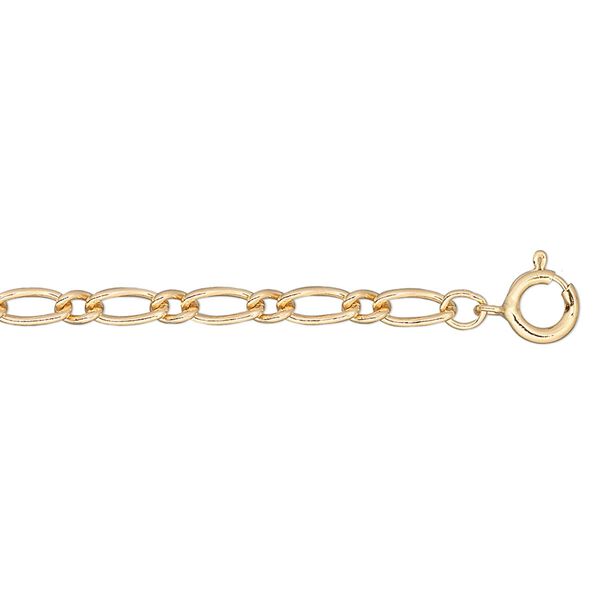 Chain, 12Kt gold-filled, 3mm long and short oval, 36 inches with springring clasp. Sold individually. image number 0