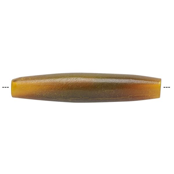 Bead, horn (dyed), golden, 38x6mm-38x8mm hand-cut hairpipe, Mohs hardness 2-1/2. Sold per pkg of 24. image number 0