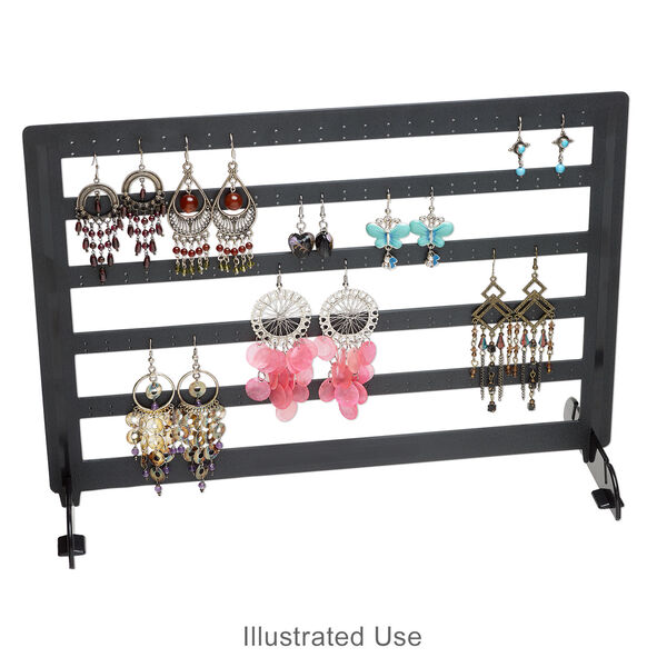 Display, earring, acrylic, black, 9-3/4 x 13 x 5 inches. Sold per pkg of 2. image number 1