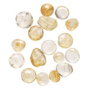 Brandy citrine / citrine 1pkg1, hand-cut mixed shapes bead 1 oz mix 10x6mm-17x14mm
