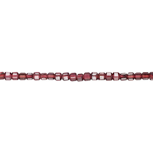 Bead, garnet (natural), 2-2.5mm faceted cube, B grade, Mohs hardness 7 to 7-1/2. Sold per 15-1/2" to 16" strand. image number 0