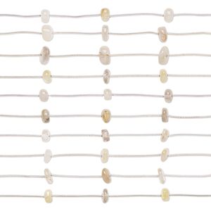 Rutilated quartz 1pkg10, hand-cut heishi bead natural 4.5 inch 4x3mm-10x6mm