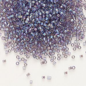 Seed bead, Delica®, glass, pkg/250g, #11 round, translucent rainbow light amethyst (DB-1245).