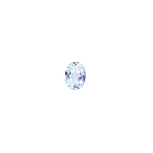 Sky blue topaz 1pkg1, hand-cut faceted oval gem 8x6mm