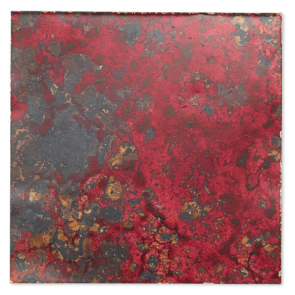 Sheet, Lillypilly, lacquered copper, wild fire patina, 3-inch single-sided square, 36 gauge. Sold individually. image number 0