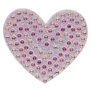 Transfer, crystal and adhesive, pkg/1, 1.5 x 1.5-inch heart sticker.