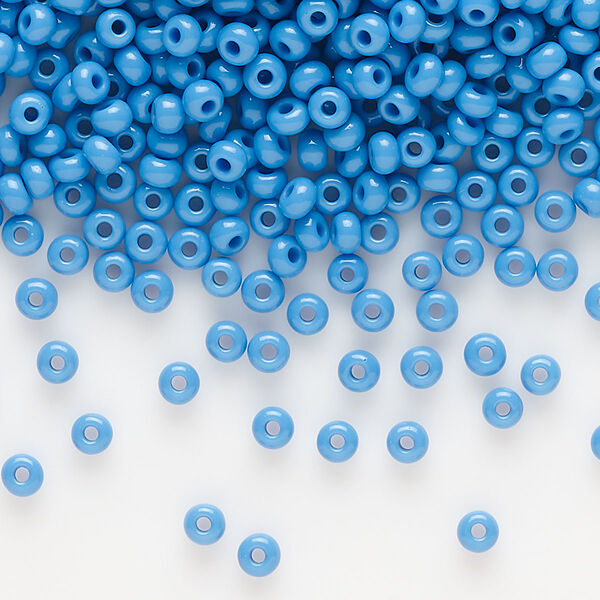 Seed bead, Preciosa Ornela Czech glass, pkg/500g, #8 rocaille, opaque dark turquoise, (63080). image number 0