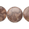 Brown marble 1pkg1, puffed flat round bead natural, 15 inch 21-25mm image number 0