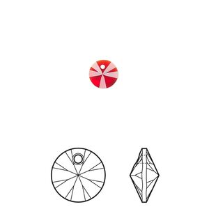 Drop 720pk light Siam, Swarovski® 6mm pendant mini disk 6428