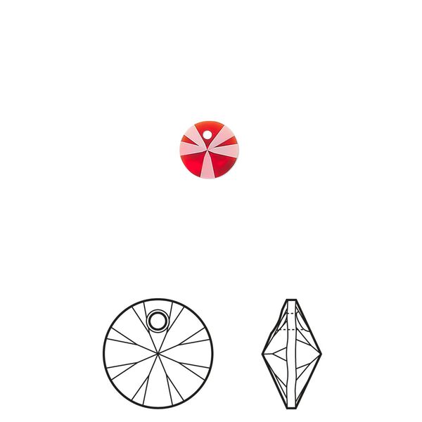 Drop 720pk light Siam, Swarovski® 6mm pendant mini disk 6428 image number 0
