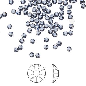 Flat back 144pk denim blue foil back, Preciosa MAXIMA Czech crystal rhinestone 2.5-2.7mm chaton rose round SS9