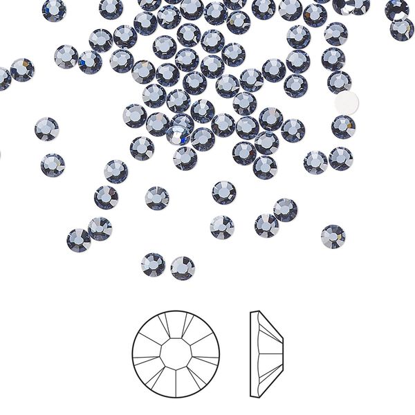 Flat back 144pk denim blue foil back, Preciosa MAXIMA Czech crystal rhinestone 2.5-2.7mm chaton rose round SS9 image number 0