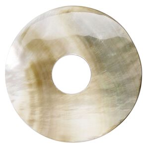 Focal, black lip shell (natural), 42mm hand-cut single-sided donut, Mohs hardness 3-1/2. Sold individually.