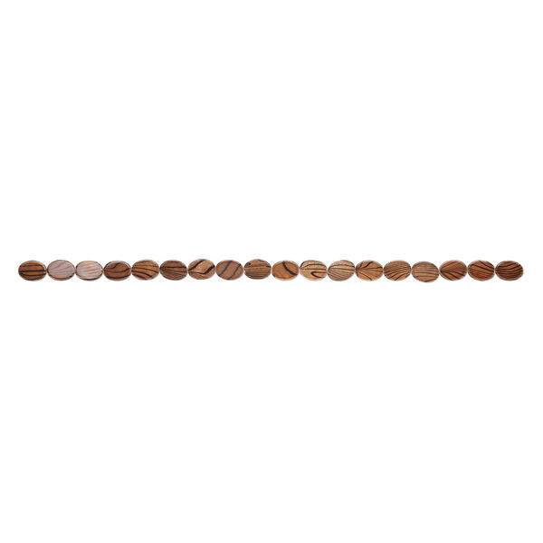 Mother-of-pearl shell 1pkg1, flat oval bead 15 inch brown and black stripes 14x10mm image number 1