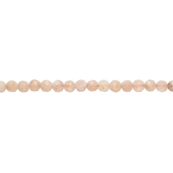 Sunstone 1pkg1, faceted round bead natural 15.5 inch 2.8-3.2mm image number 0