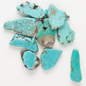 Magnesite 1pkg10, top-drilled flat-sided freeform bead mix 32x16mm-47x32mm