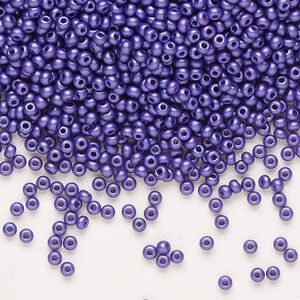 Seed bead, Preciosa Ornela Czech glass, pkg/500g, #11 rocaille, opaque PermaLux dyed lilac chalkwhite, (22015).