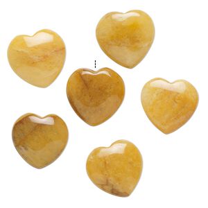 Golden "jade" 1pkg6, half-drilled puffed heart drop natural 15-16mm