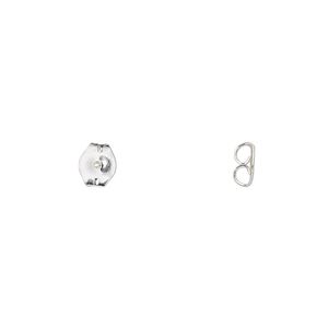 Earnut 1pkg40 sterling silver, 6x5mm, 20 pair