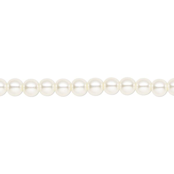 Pearl 2pk cream, Celestial Crystal® 4mm round 15.5-16 inch image number 0