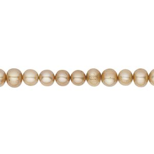 Pearl, cultured freshwater (dyed), sand satin, 4-5mm semi-round, C grade, Mohs hardness 2-1/2 to 4. Sold per 15-1/2" to 16" strand.