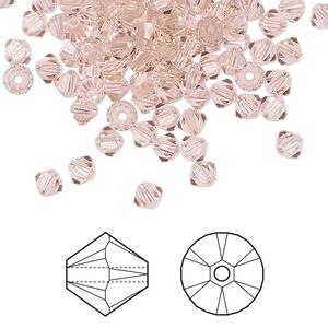 Bead 144pk vintage rose, Crystal Passions® 4mm bicone 5328