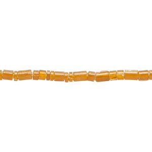 Bead, acrylic, translucent honey, 3x1mm-4x3mm heishi and round tube. Sold per 18-inch strand.