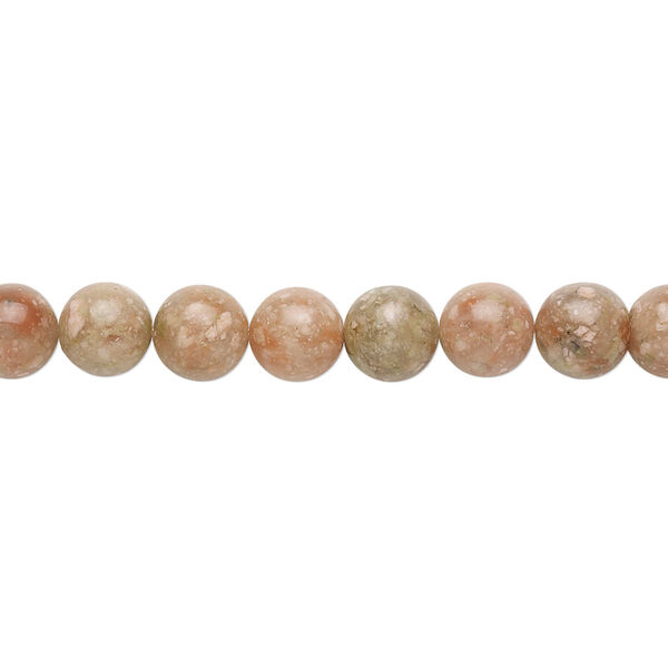 Bead, autumn jasper (natural), 6mm round, B grade, Mohs hardness 6-1/2 to 7. Sold per 15-1/2" to 16" strand. image number 0