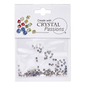 Flat back 144pk crystal paradise shine foil back, Crystal Passions® 1.7-1.9mm rose round SS5 2058