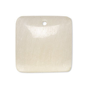 Golden selenite 1pkg1, hand-cut top-drilled flat back puffed square focal 28-30mm
