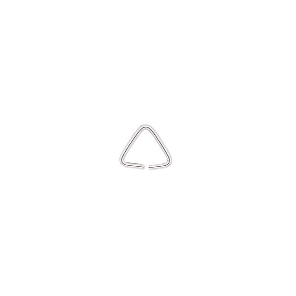 Jump ring, sterling silver, 7.5mm triangle, 5.2mm inside diameter, 20 gauge. Sold per pkg of 10. image number 0