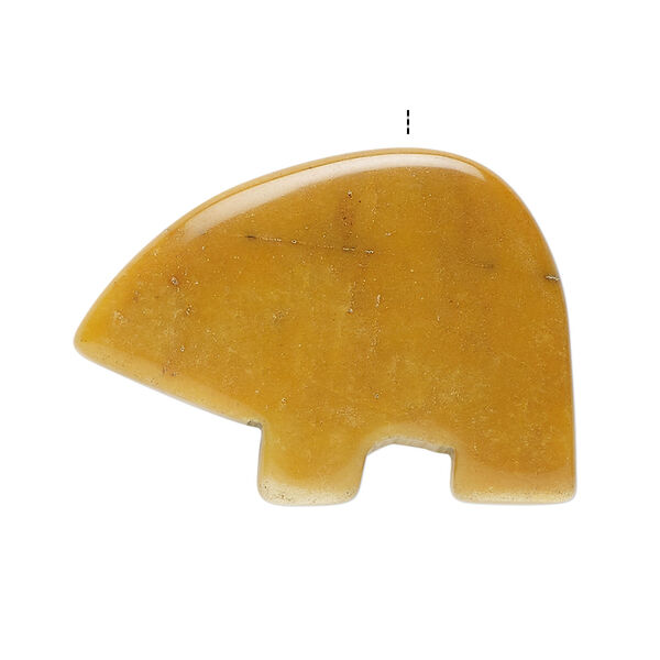 Moukaite jasper 1pkg1, top-drilled and half-drilled Zuni-style bear focal natural, 34x24mm-38x28mm image number 1