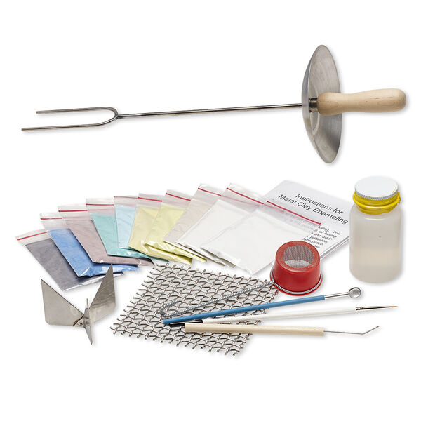 Starter set, Klyr-Fire®, stainless steel and metal clay enamel, pkg/19-piece set, assorted colors. image number 0