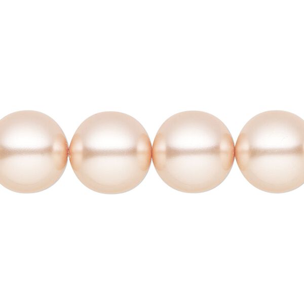 Pearl 30pk peach, Preciosa Czech crystal 12mm round image number 0